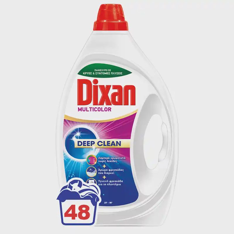 Dixan Multicolor Υγρό Απορρυπαντικό Πλυντηρίου Ρούχων 48mez. 2,16lt.