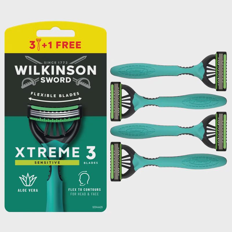V.vien.skus.WILKINSON EXTRA3 SENS,3+1vnt