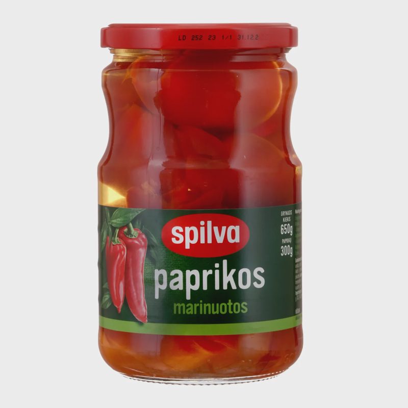 Marinuotos paprikos SPILVA, 650 g / 300 g