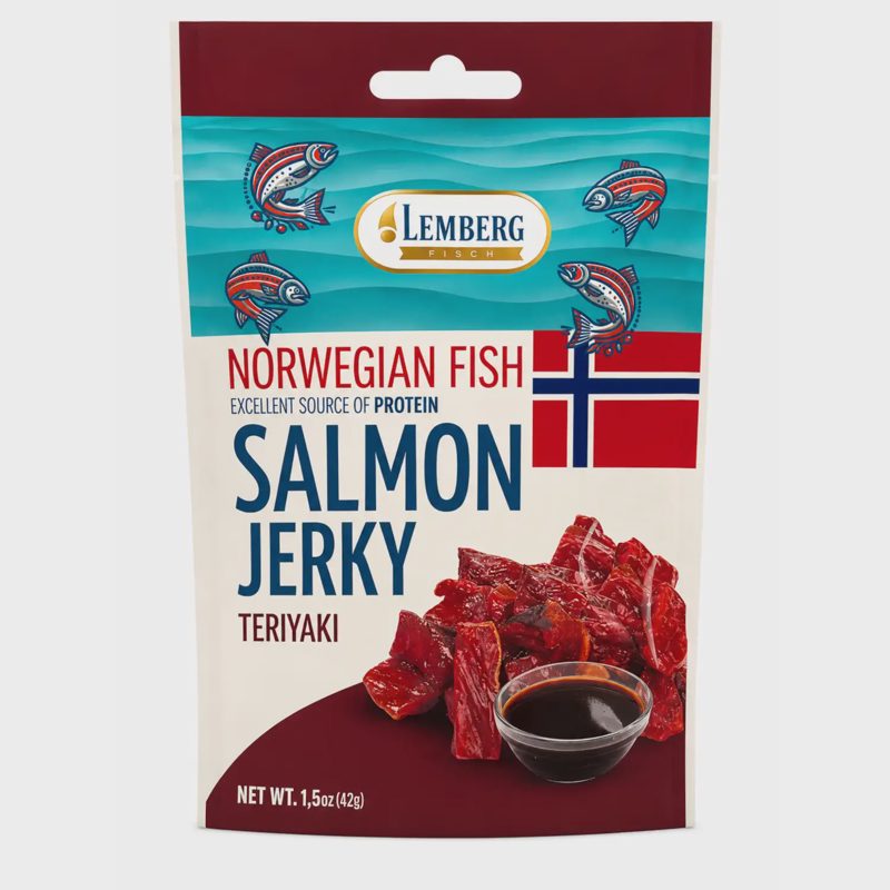 Vytinta lašišos filė JERKY TERIYAKI, 42 g