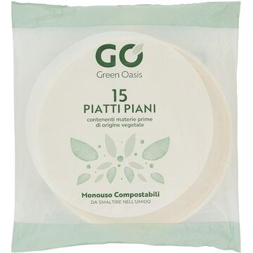 15 Piatti Piani Compostabili Green Oasis