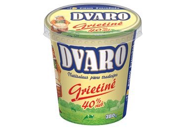 DVARO grietinė, 40 % rieb., 380 g