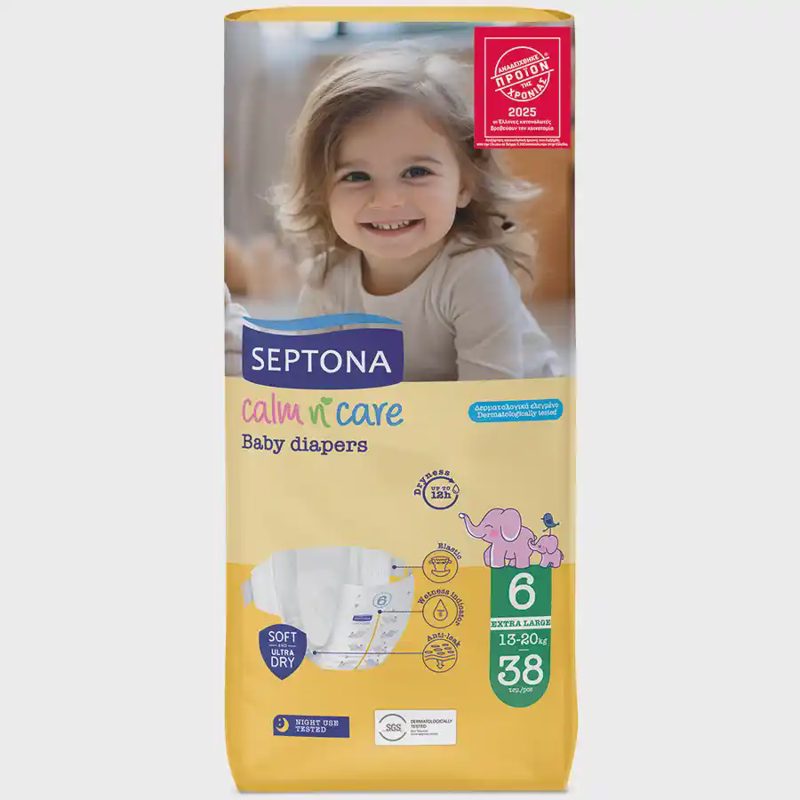 Septona Πάνες Calm N' Care XLarge N.6 13-20kg 38τεμ