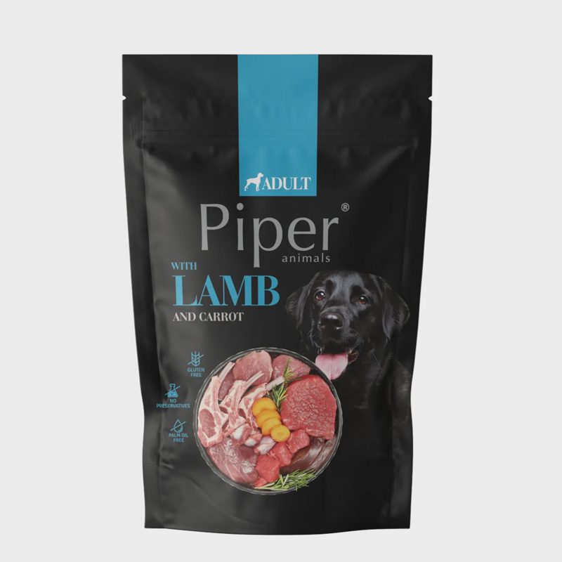 Šunų ėdalas PIPER su ėriena ir morkom., 500 g