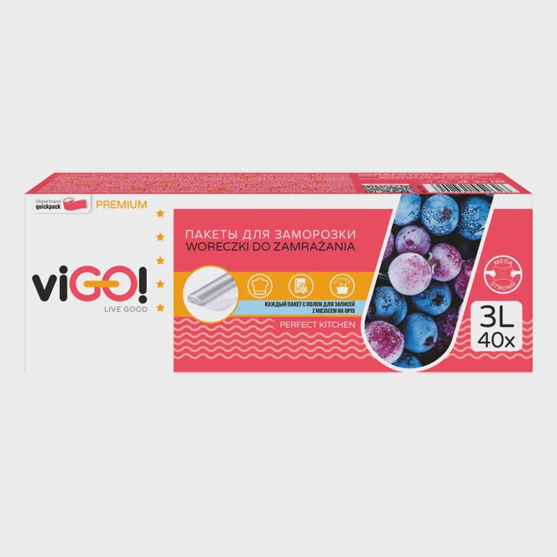 Šaldymo maišeliai VIGO, 3 l, 40 vnt