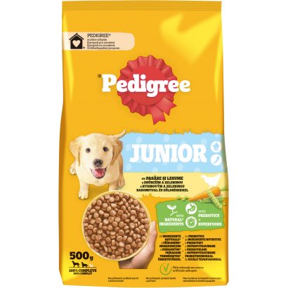 Pedigree Junior teljes értékű szárazeledel kölyökkutyák számára baromfival és zöldségekkel 500 g