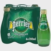 Perrier Ανθρακούχο Φυσικό Μεταλλικό Νερό Φιάλη 6x200ml