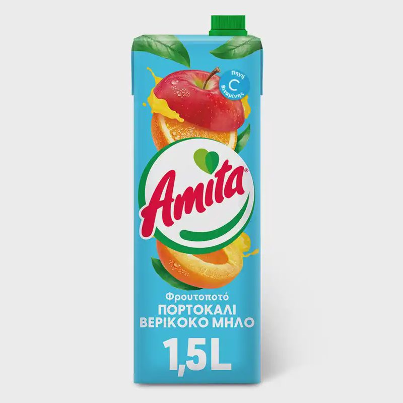 Amita Φρουτοποτό Πορτοκάλι Μήλο & Βερίκοκο 1,5lt.