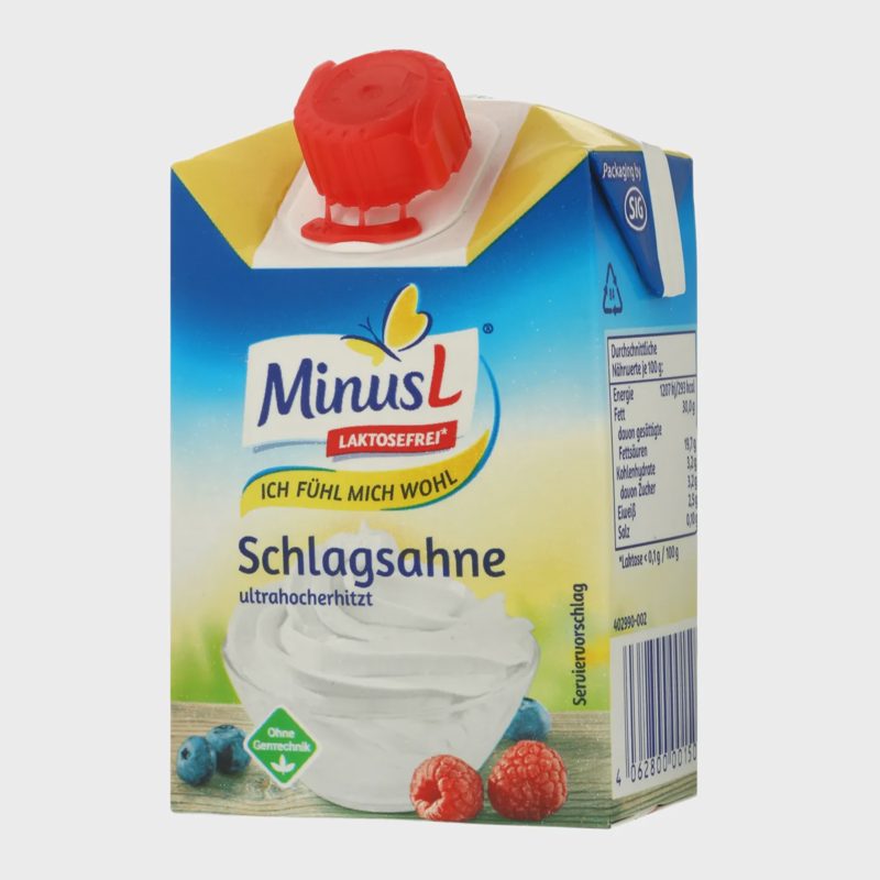 Grietinėlė be laktozės MINUS L UHT, 30%, 0,2l