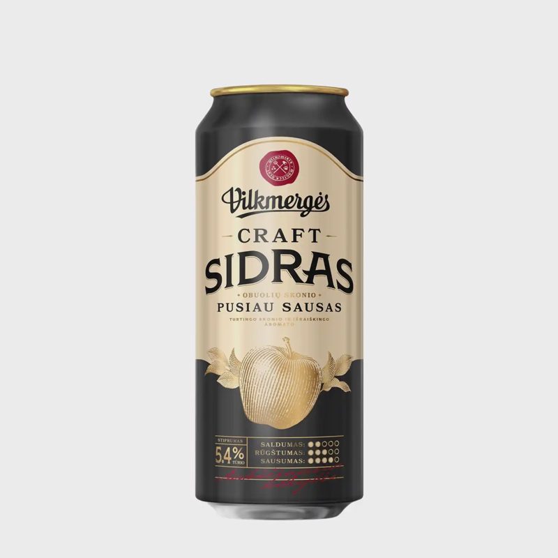 VILKMERGĖS sidras CRAFT, 5,4 %, 0,5 l