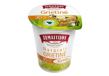 ŽEMAITIJOS natūrali grietinė, 30 %, 400 g