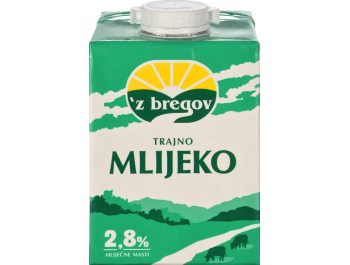 Vindija 'z bregov trajno mlijeko 2,8 % m.m. 0,5 L