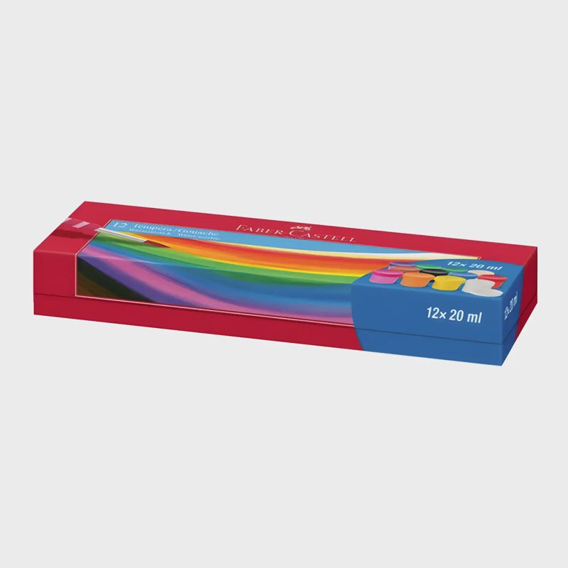 Guašo dažai FABER-CASTELL, 20 ml, 12vnt.