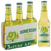 Bière aromatisée citron yuzu SOMERSBY, 4,5° - Bouteilles 3x27,5cl