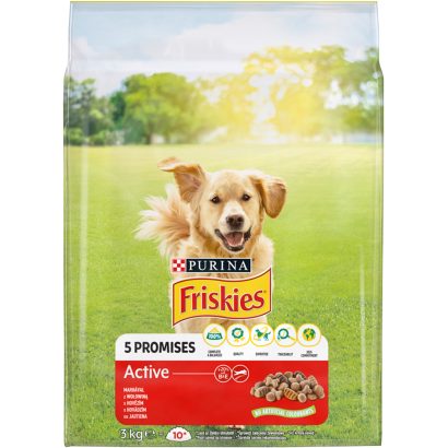 Purina Friskies Active marhával száraz kutyaeledel 3 kg