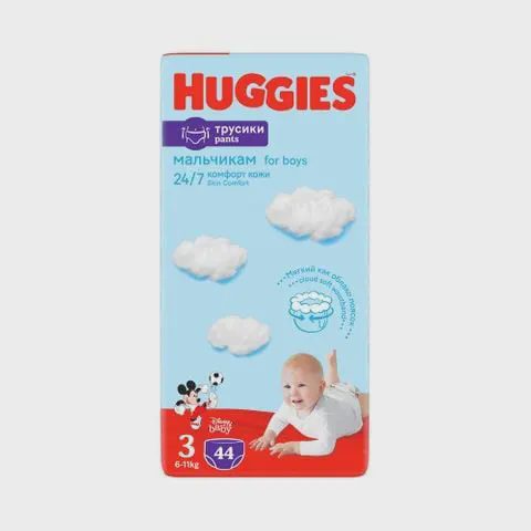 Sausk.keln.HUGGIES BOYS(3) 6-11kg,58vnt