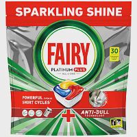 Fairy Platinum Plus Ταμπλέτες Πλυντηρίου Πιάτων Anti Dull 30τεμ