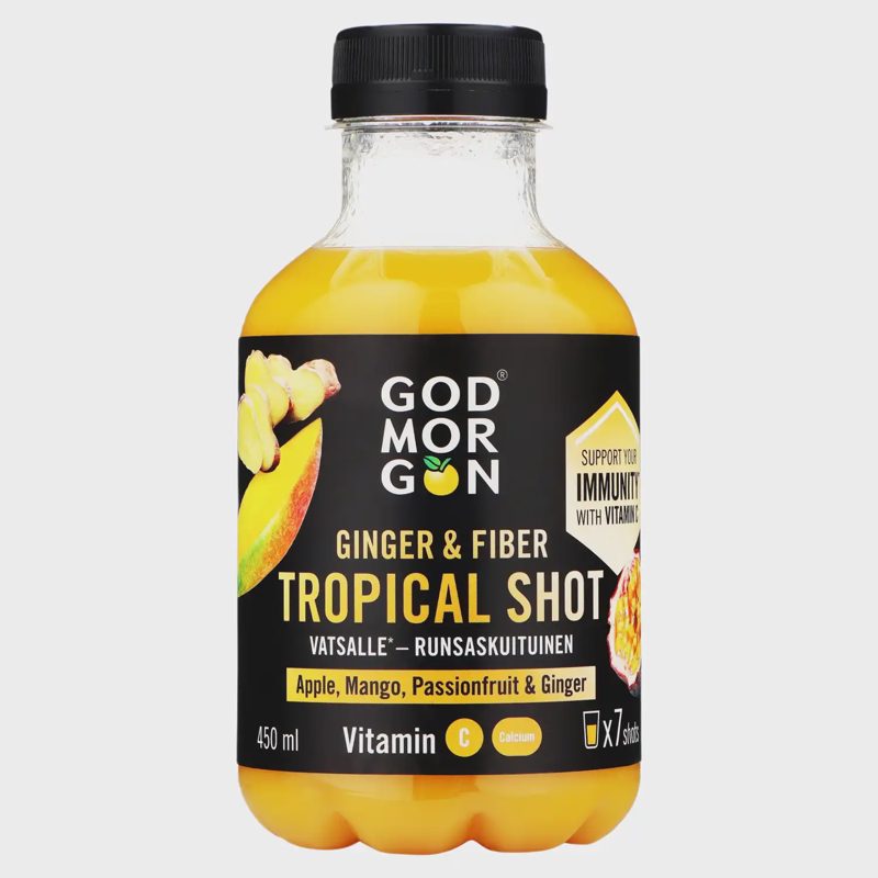 Trop. vaisių ir imb. sultys GOD MORGON, 0,45l