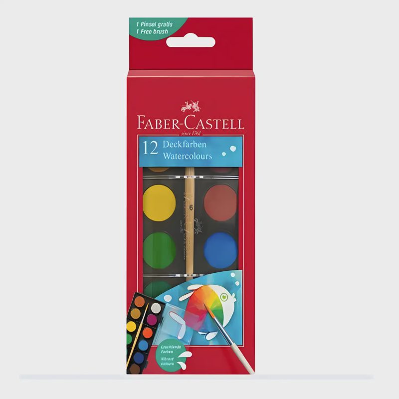 Akv. dažai FABER-CASTELL, 12sp., 1 tept.