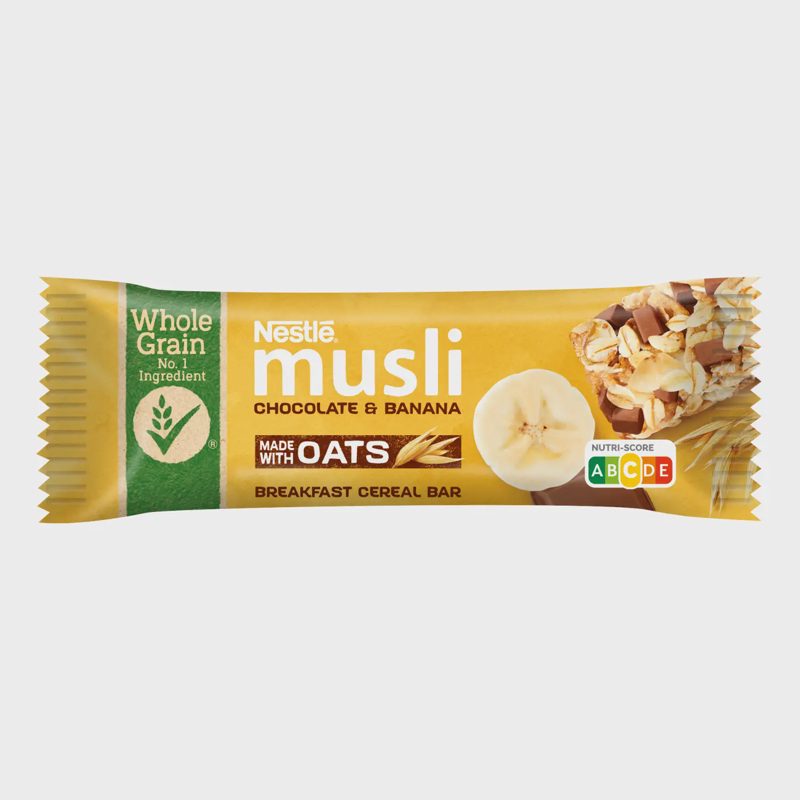 Javų batonėl. su šok. ban. NESTLE MUSLI, 35 g