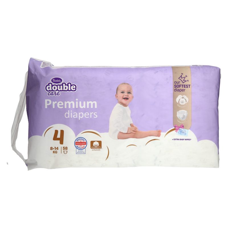 Violeta Double Care dječje pelene vel. 4 (7 - 18 kg), 58 kom