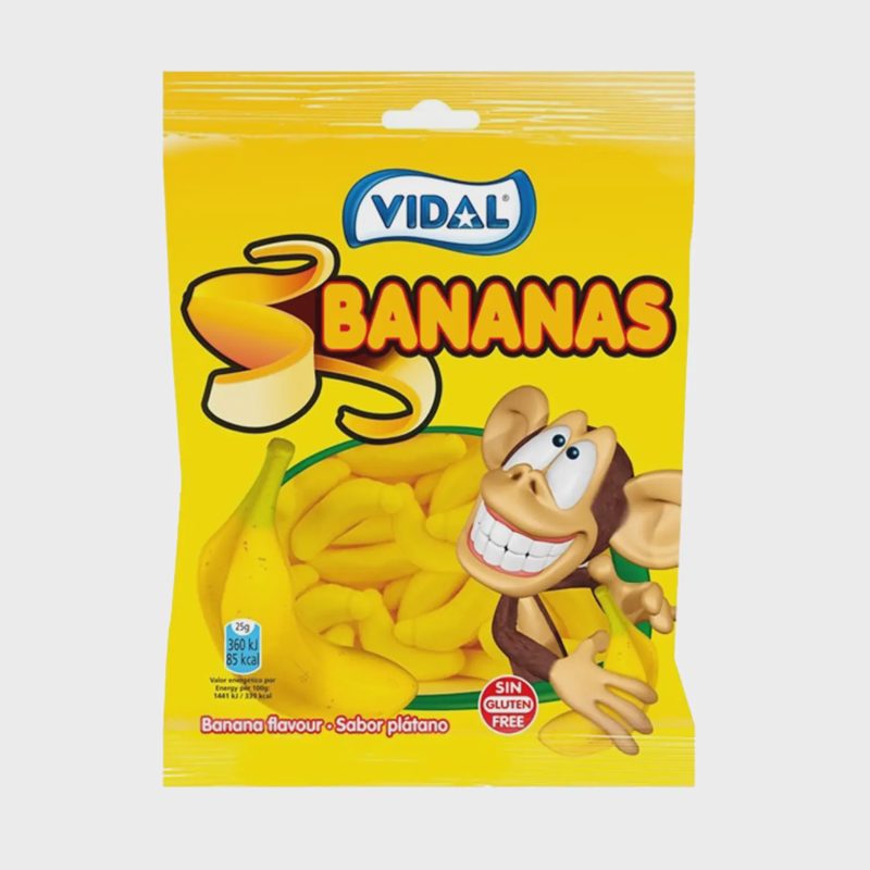 Bananų skonio guminukai VIDAL BANANAS, 90 g
