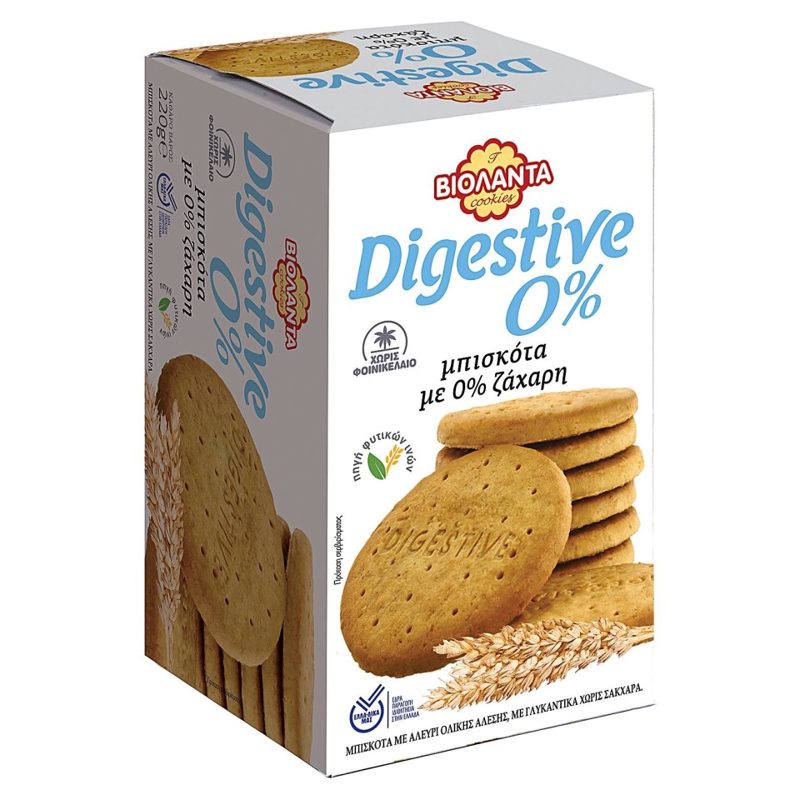 Βιολάντα Μπισκότα Digestive 0% Ζάχαρη 220gr