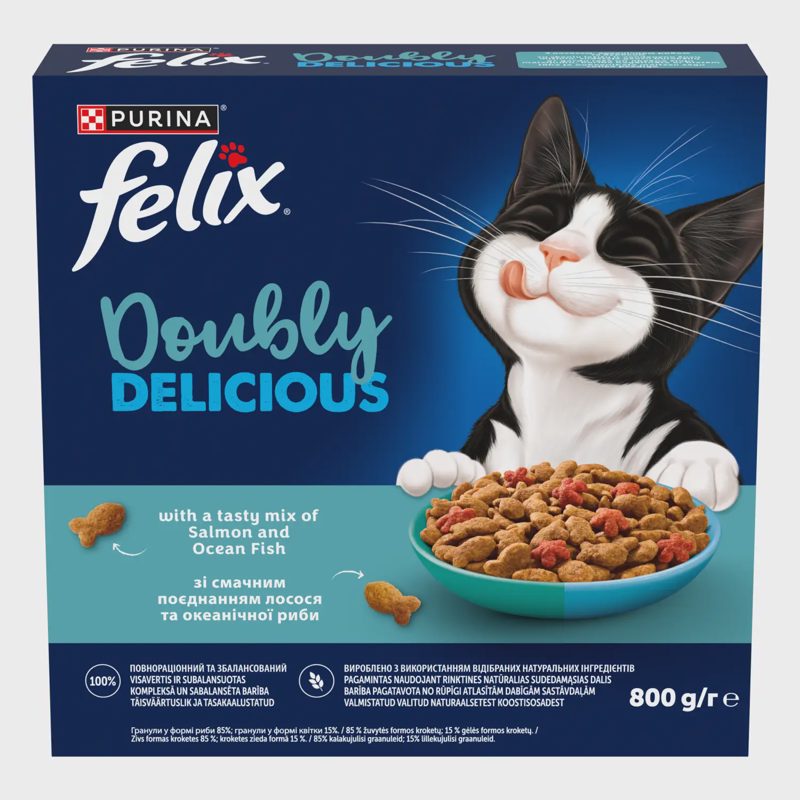 Kačių ėdalas FELIX D. DELICIOUS su laš., 800g