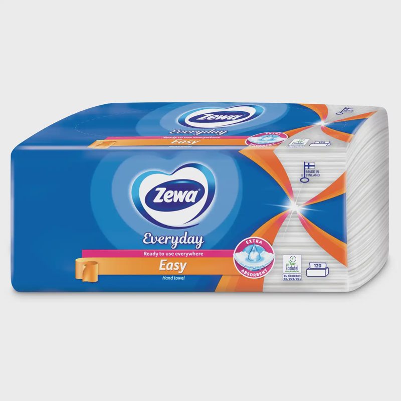 Popieriniai rankšluosčiai ZEWA EASY, 120 vnt.
