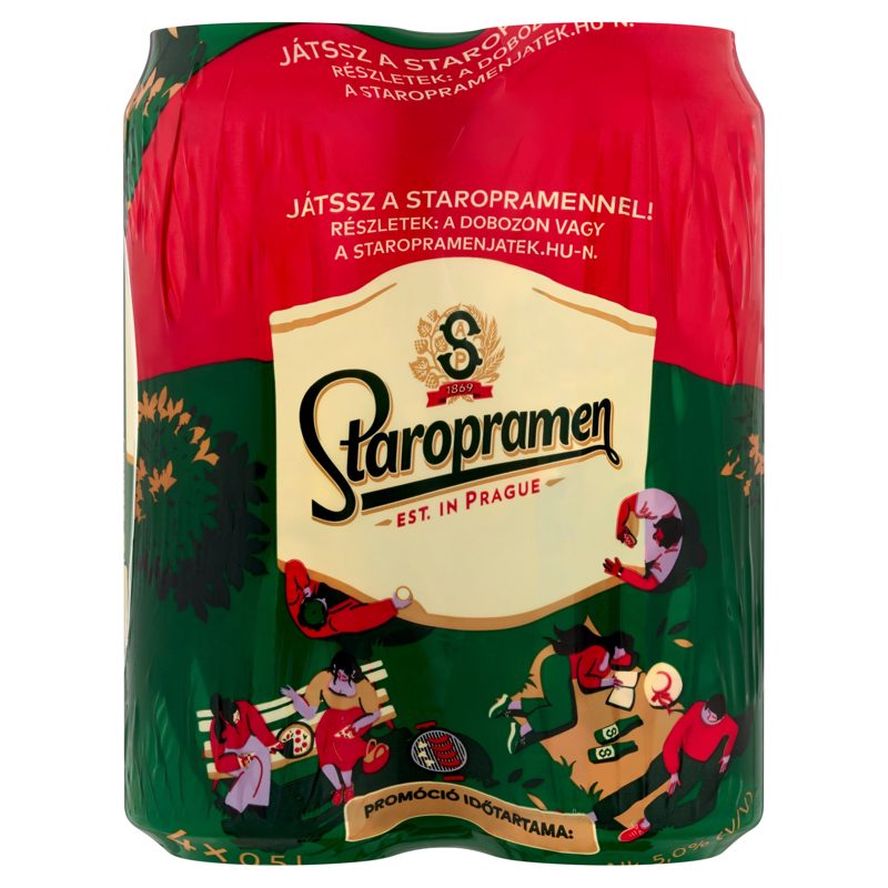Alus STAROPRAMEN, 5 %, 4 x 0,5 l