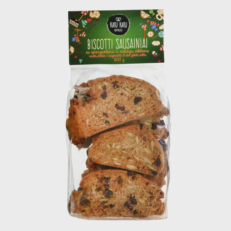 BISCOTTI sausainiai su spang.,mol.sėkl., 300g