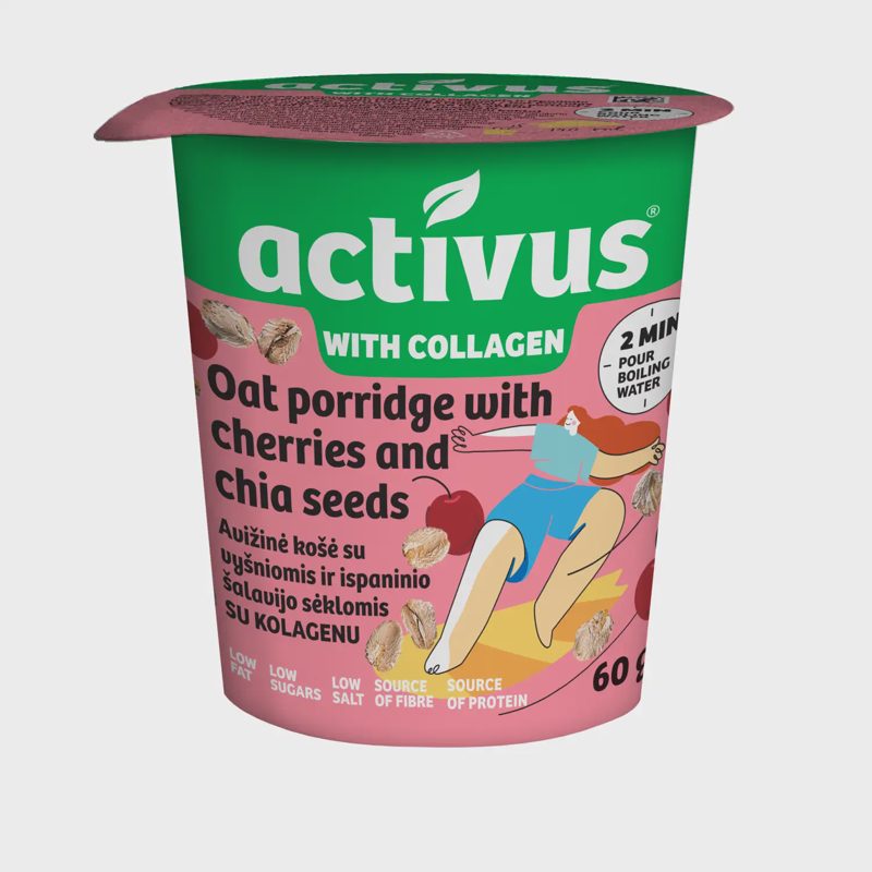 Avižinė košė ACTIVUS, su vyš, šal. sėk., 60 g