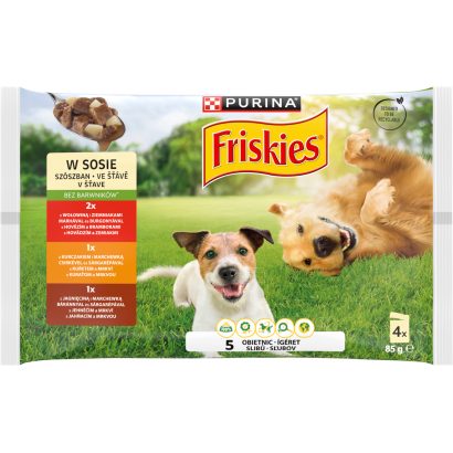 Purina Friskies szószos válogatás nedves kutyaeledel 4 x 85 g (340 g)