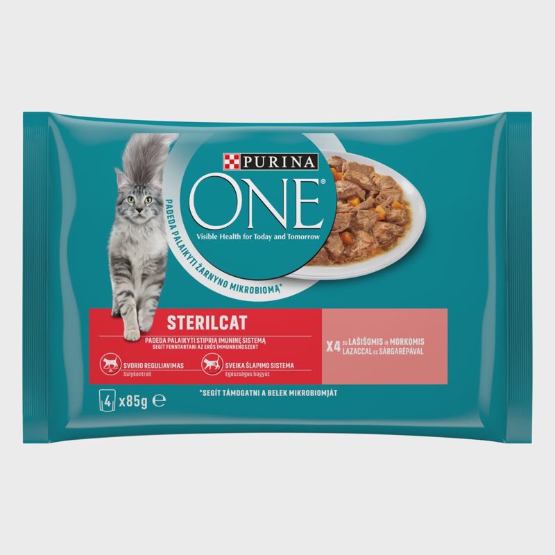 Šlapias ėd. katėms One Sterilcat lašiša 4x85g