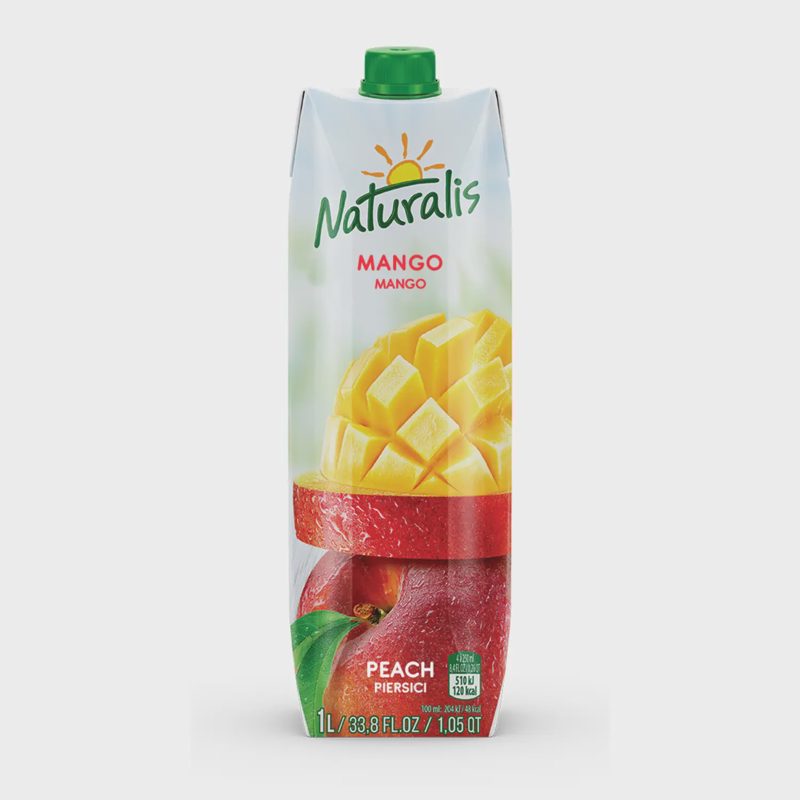 Persikų, mangų gėr. su minkšt. NATURALIS, 1 l