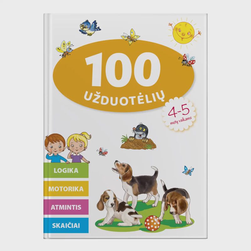 Knyga 100 UŽDUOTĖLIŲ 4-5 METŲ VAIKAMS