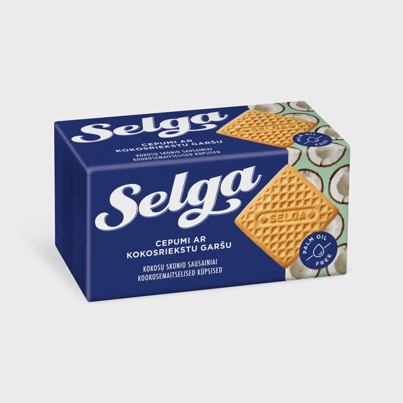 Kokosų skonio sausainiai SELGA, 180 g