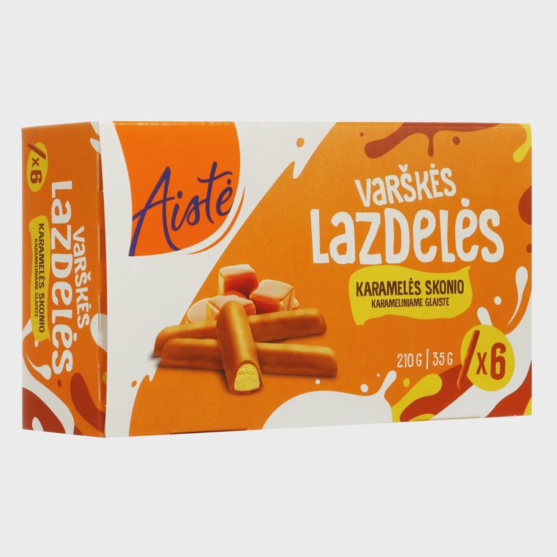 Karamelės sk. varškės lazdelės AISTĖ, 6 x 35g