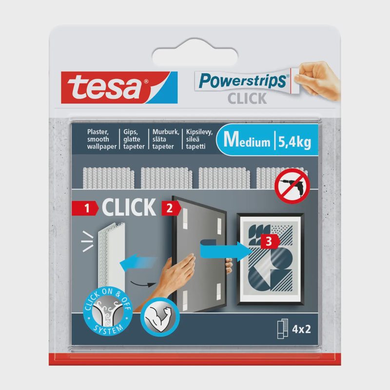 Tvirt.juost.TESA POWERSTRIPS, 4x2 juost.