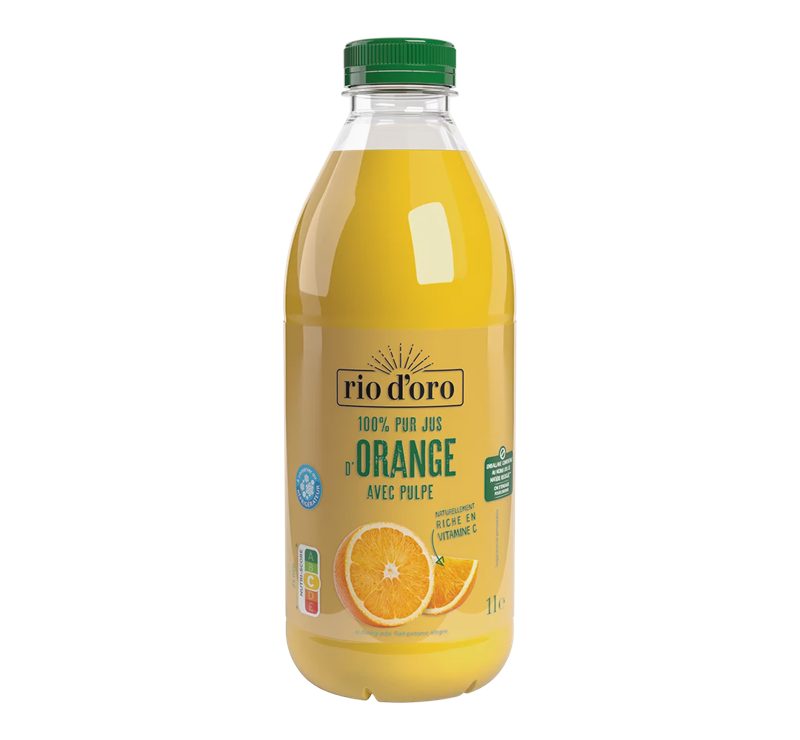 100% PUR JUS D’ORANGE AVEC PULPE
