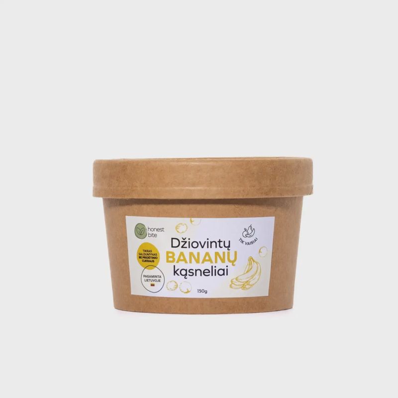 Dž. bananų kąsneliai HONESTBITE, 150 g