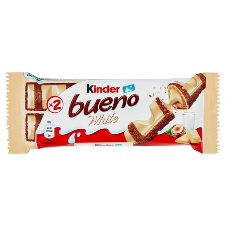 VAFELJ OBLIT Z BELO ČOKOLADO KINDER BUENO WHITE, FERRERO, 3/1, 117G