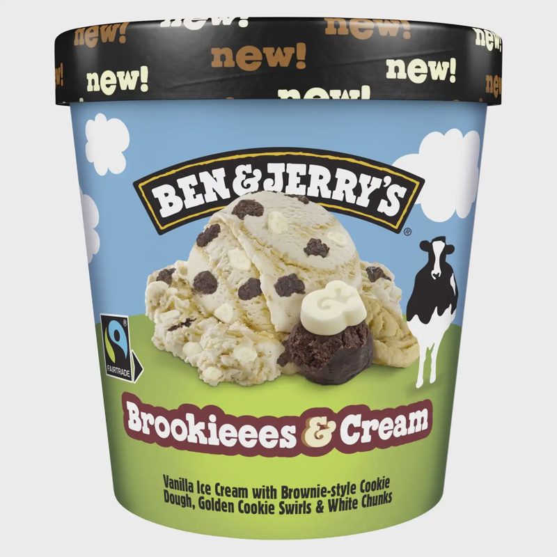 Valg. vanil. ledai B&J BROOKIES, 465ml/388g