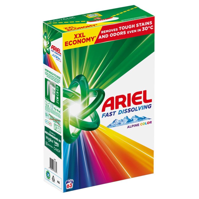 Ariel Alpine Color Mosópor, 3.465 kg, 63 Mosáshoz