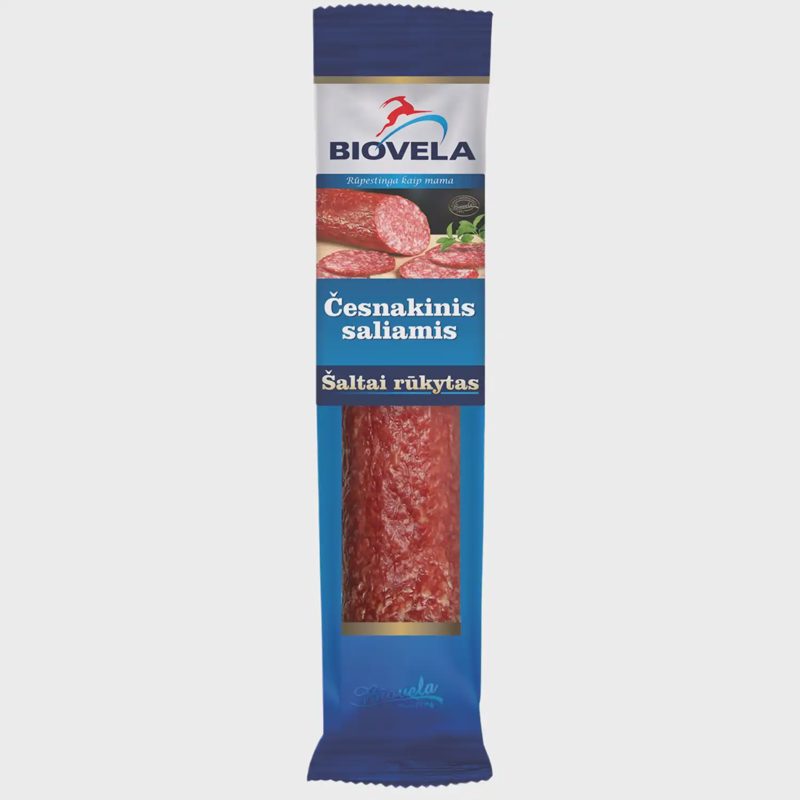 Šalt. rūkytas ČESNAKINIS saliamis, IIr., 230g