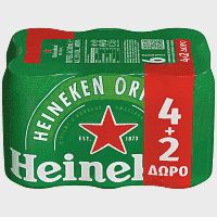Heineken Μπίρα Κουτί 330ml 4+2 Δώρο