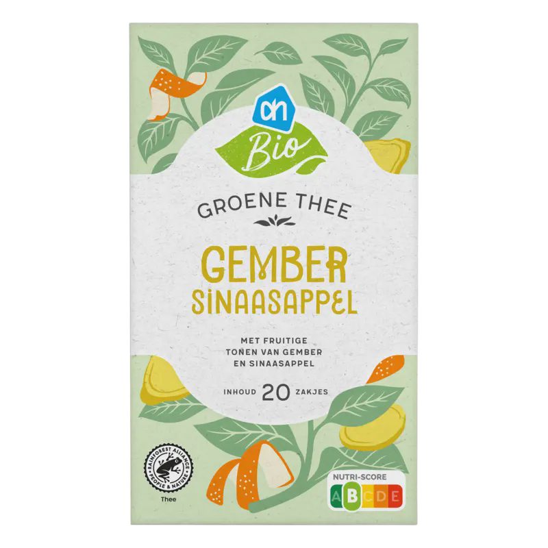 AH Biologisch Groene thee gember sinaasappel