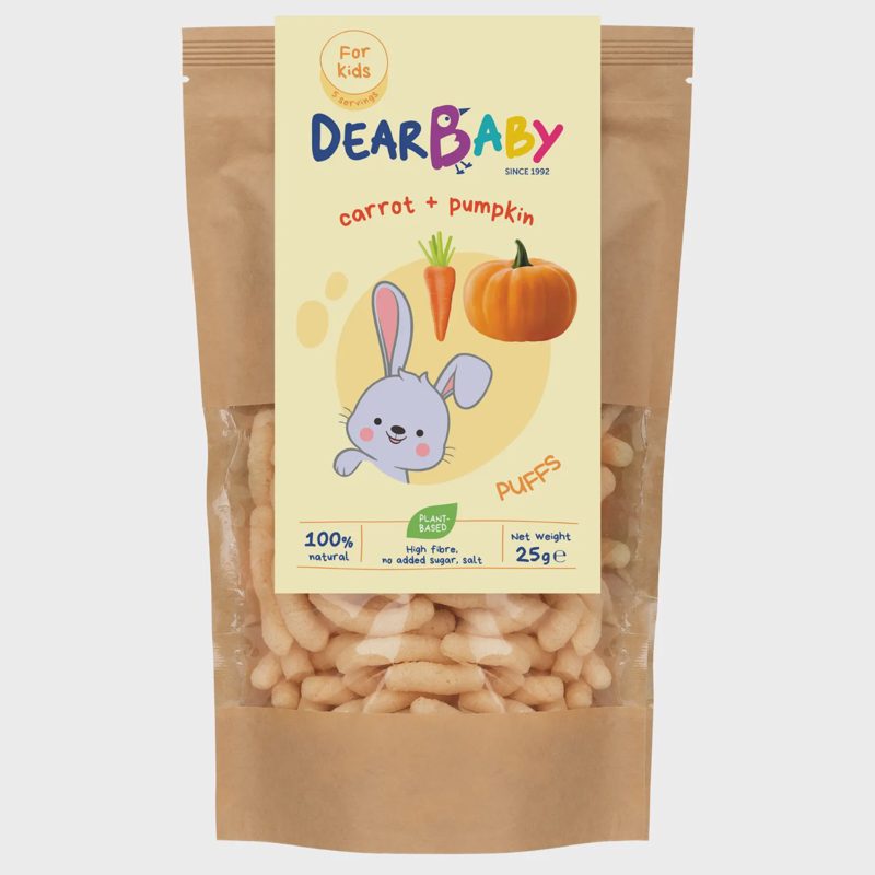Morkų, moliūgų sk. užkandis DEAR BABY, 25 g