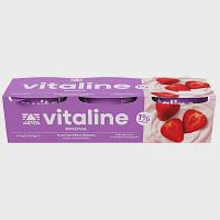 Vitaline Επιδόρπιο Γιαουρτιού Φράουλα 1% 180gr 3τεμ