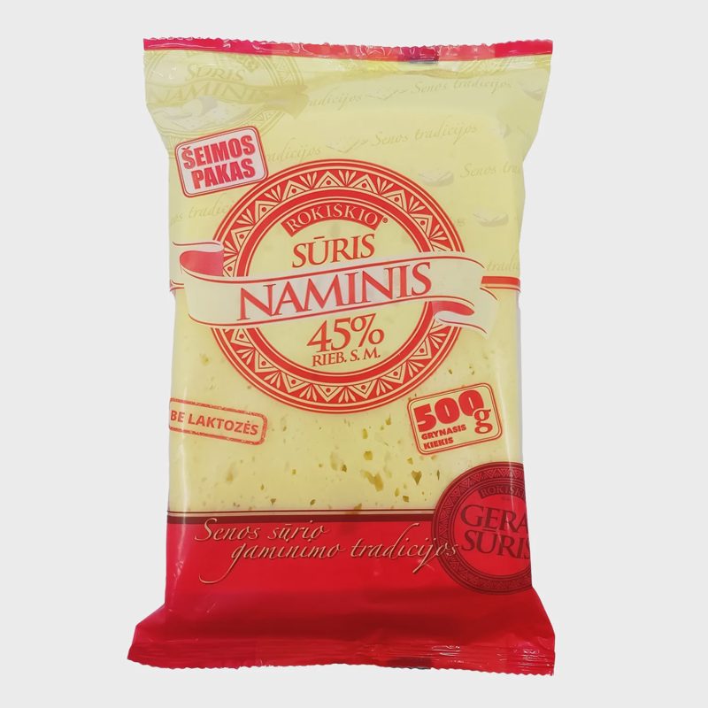 Sūris ROKIŠKIO NAMINIS, 45 % rieb., 500 g